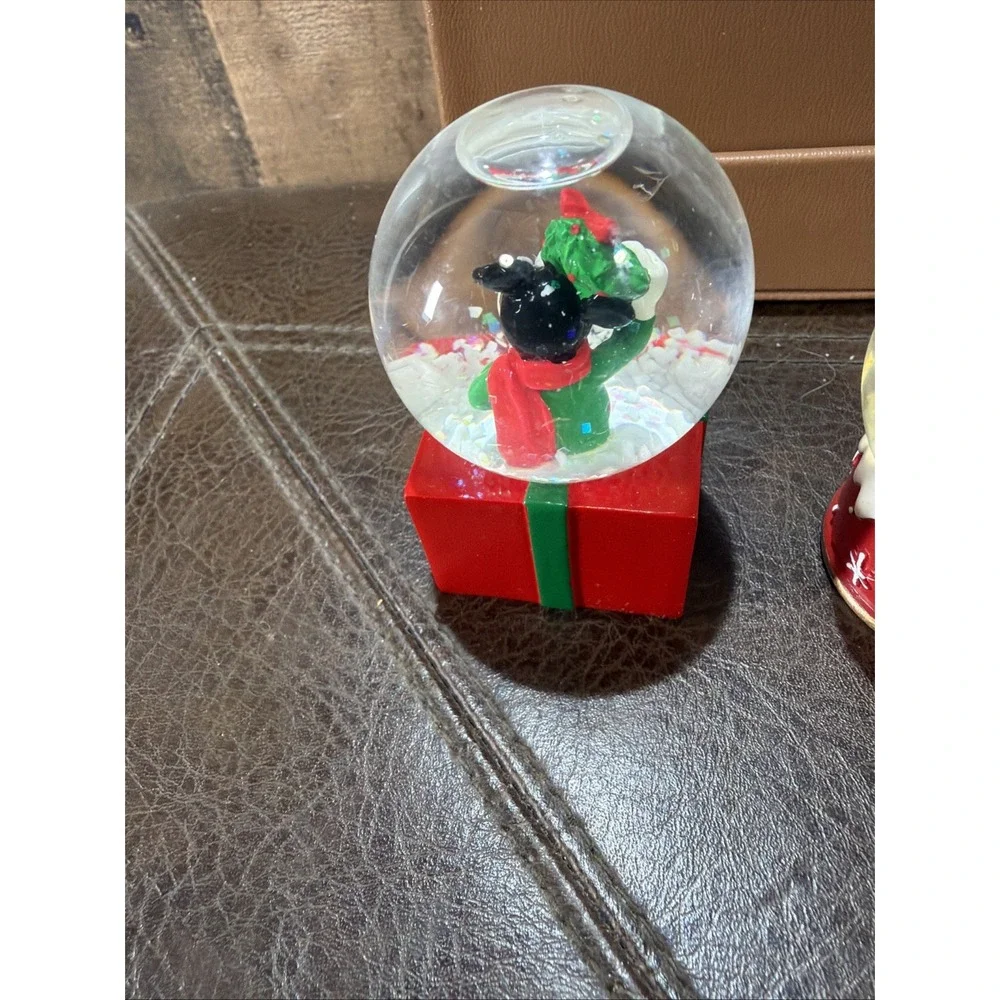 Lot of 4 Vintage Disney JCPenney Mickey Mouse Christmas Miniature Snow Globes